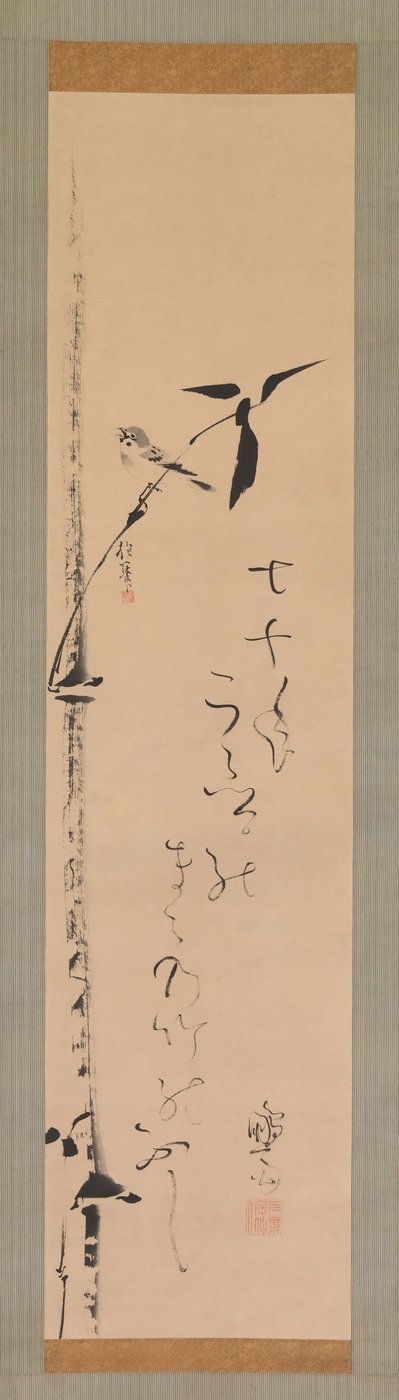 Sparrow ja Bamboo, n. 1821. tekijältä Sakai Hoitsu