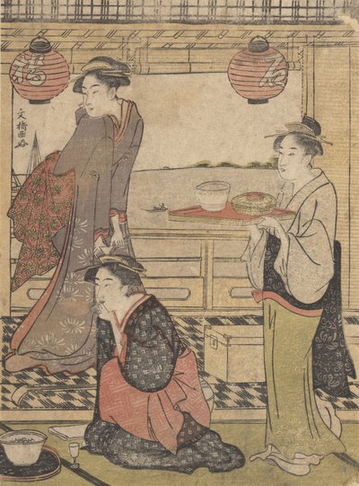 Viihdettä Shinagawassa, n. 1788, n. 1788. tekijältä Sakuragawa Bunkyo