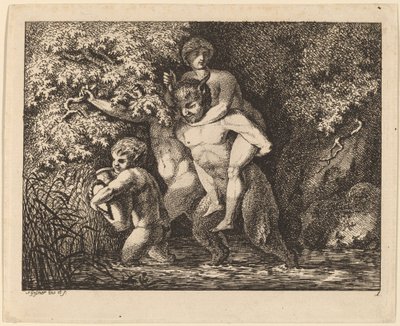Satyr kantaa nymfiä tekijältä Salomon Gessner