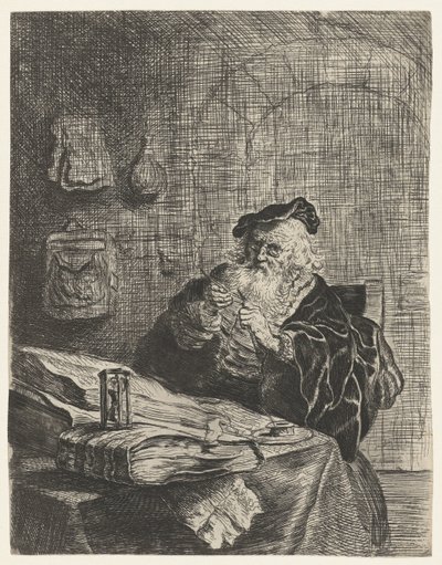Mies kynäveitsellä tekijältä Salomon Koninck (attributed to)
