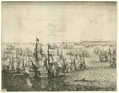 Duinsin taistelu (vasen levy), 1639 tekijältä Salomon Savery