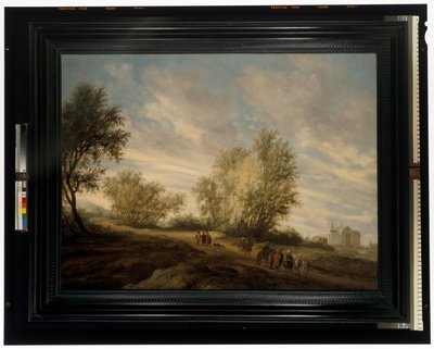 Metsäinen maisema ja Joosef pelastettu kaivosta tekijältä Salomon van Ruisdael or Ruysdael