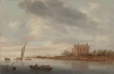 Linna joella, 1644 tekijältä Salomon van Ruisdael or Ruysdael