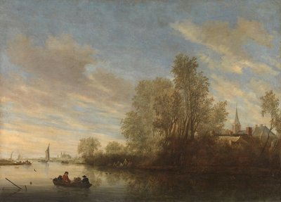 Jokinäkymä lähellä Deventeria tekijältä Salomon van Ruysdael