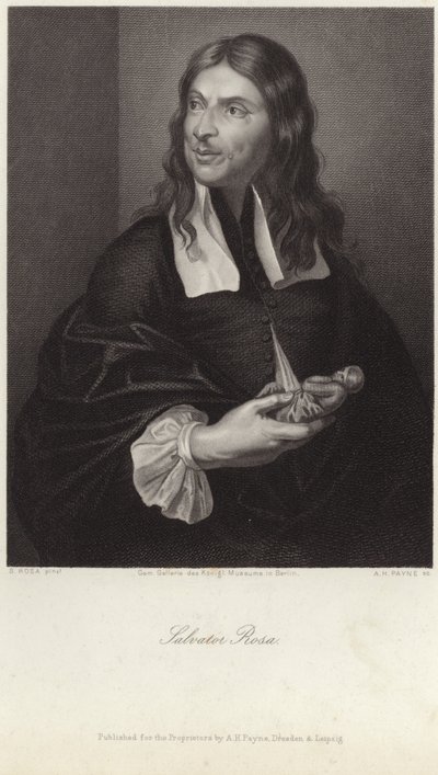 Salvator Rosan muotokuva (kaiverrus) tekijältä Salvator (after) Rosa