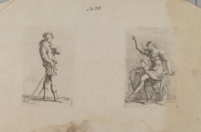 (Figuurisarja) Mies, jolla on käsi rinnan tasolla tekijältä Salvator Rosa