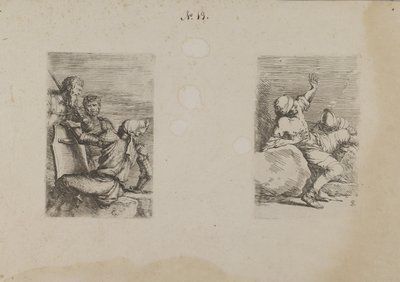 (Figuurisarja) Kolme sotilasta tekijältä Salvator Rosa