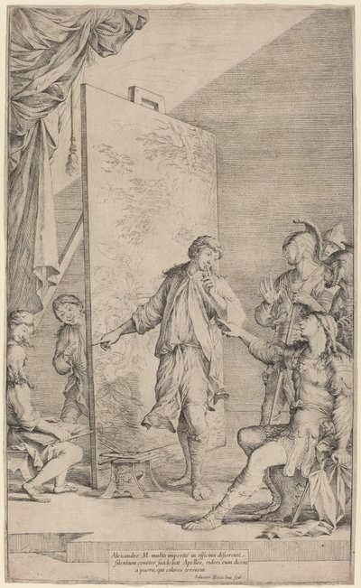 Aleksanteri Apellesin studiossa tekijältä Salvator Rosa