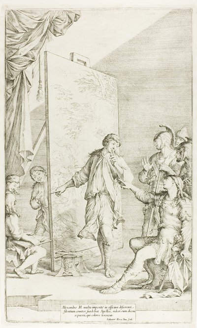 Aleksanteri Apellesin studiossa tekijältä Salvator Rosa