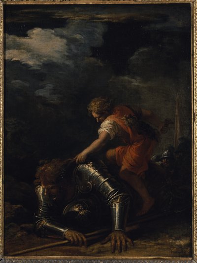 Daavid ja Goljat (öljy kankaalle) tekijältä Salvator Rosa