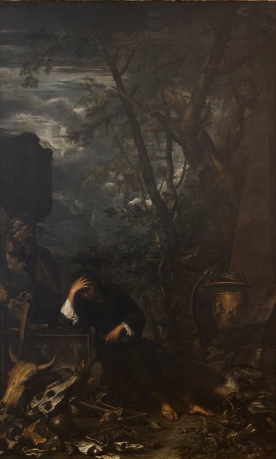 Demokritus meditaatiossa tekijältä Salvator Rosa