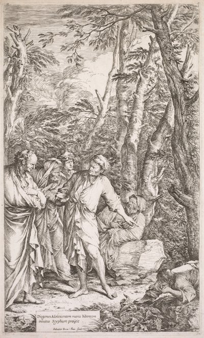 Diogenes ja hänen maljansa, 1662. tekijältä Salvator Rosa