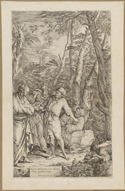 Diogenes heitti kulhonsa pois tekijältä Salvator Rosa
