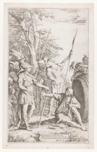 Diogenes pyytää Aleksanteria olemaan seisomasta hänen valossaan tekijältä Salvator Rosa