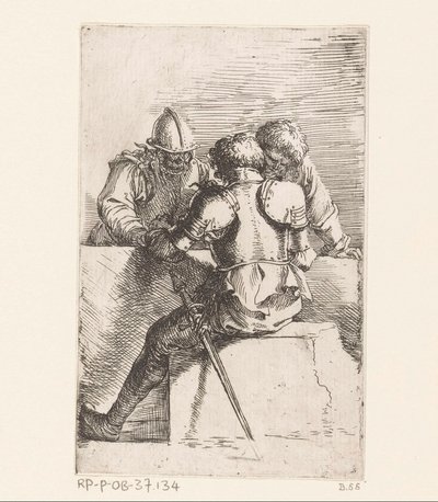 kolme sotilasta Pienet hahmot (sarjan nimi) Figuuri (sarjan nimi) tekijältä Salvator Rosa