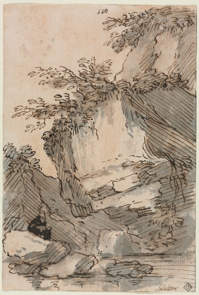 Figuurit kallioaltaalla, 16601673. tekijältä Salvator Rosa