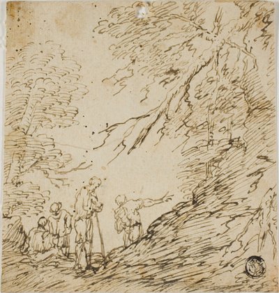Neljä miestä metsässä tekijältä Salvator Rosa