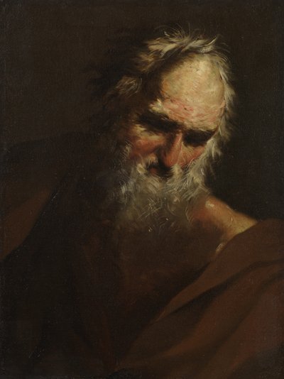 Parrakkaan miehen pää, n. 1640-1680 tekijältä Salvator Rosa