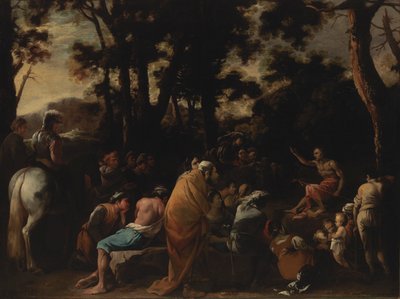 Johannes Kastajan saarnaaminen tekijältä Salvator Rosa