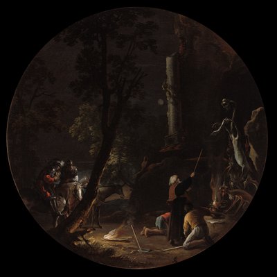 Noituuden kohtaukset: Yö, n. 1645-1649. tekijältä Salvator Rosa