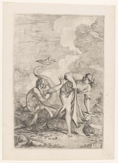 Scylla pakenee Glaucusta tekijältä Salvator Rosa