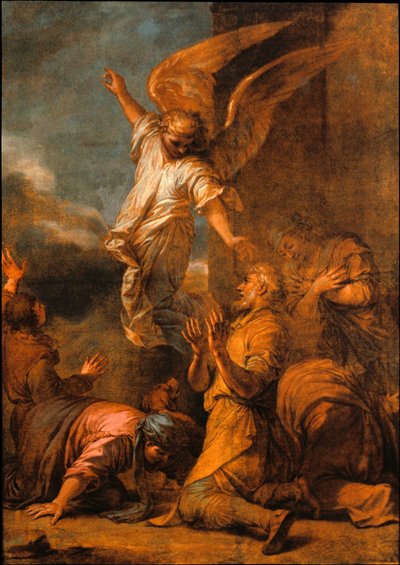 Enkeli poistuu Tobian talosta tekijältä Salvator Rosa