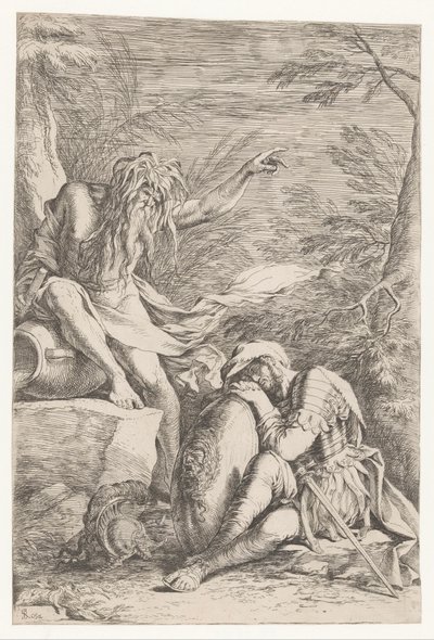 Tiberinus ilmestyy Aenealle tekijältä Salvator Rosa