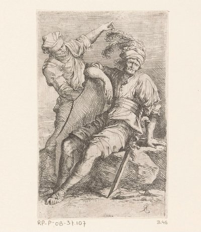 Kaksi sotilasta Pienet hahmot (sarjan nimi) Figuuri (sarjan nimi) tekijältä Salvator Rosa