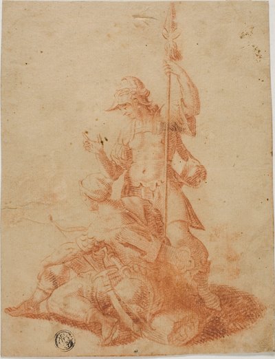 Kaksi miespuolista soturia tekijältä Salvator Rosa