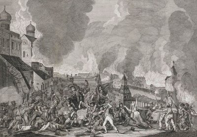 Moskovan tulipalo 15. syyskuuta 1812 Ranskalaiset Moskovassa, 1812-1823. tekijältä Salvatore Cardelli
