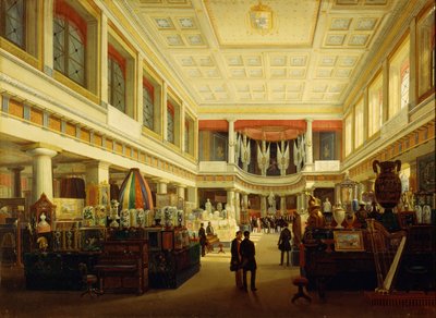 Ensimmäinen teollisuusnäyttely Napolissa Sala Tarsiassa vuonna 1854, Salvatore Fergola tekijältä Salvatore Fergola