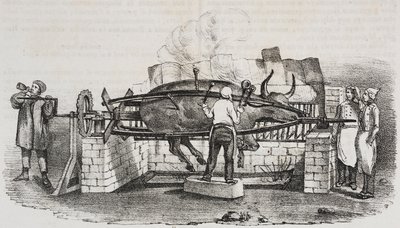 Valtava paisti, litografia Salvatore Puglia Poliorama Pittorescosta, n:o 4, 2. syyskuuta tekijältä Salvatore Puglia