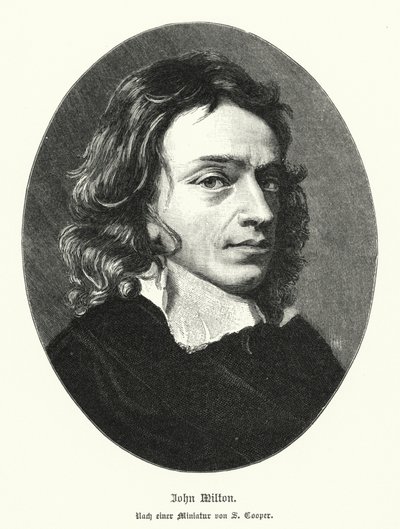 John Milton, englantilainen runoilija (litho) tekijältä Samuel (after) Cooper