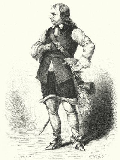 Oliver Cromwell, Kansainyhteisön lordi Protector (kaiverrus) tekijältä Samuel (after) Cooper