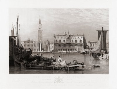 Dogen palatsi ja Pyhän Markuksen aukio, Venetsia tekijältä Samuel (after) Prout