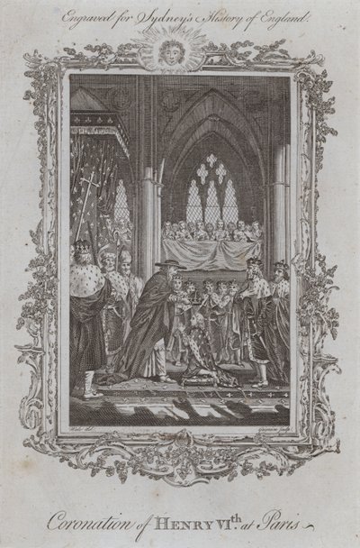 Henrik VI:n kruunaus Pariisissa (kaiverrus) tekijältä Samuel (after) Wale