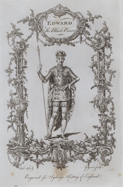 Edward Musta prinssi (kaiverrus) tekijältä Samuel (after) Wale