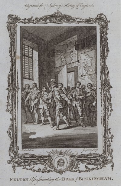 Felton murhaamassa Buckinghamin herttua (kaiverrus) tekijältä Samuel (after) Wale