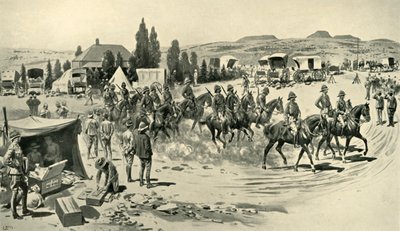 Lordi Roberts ja henkilökunta aloittavat tiedustelun Smaldeelin päämajasta, 1901. tekijältä Samuel Begg