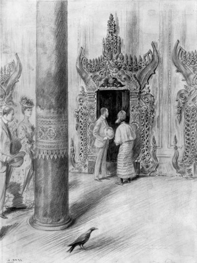 Walesin prinssi ja prinsessa King Theebawsin palatsissa, Mandalay, Burma, 1906 tekijältä Samuel Begg