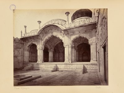 Delhi; palatsi, Motee Musjid (Helmimoskeija) tekijältä Samuel Bourne