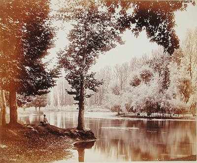 Näkymä Dhul-kanavalle, Kashmir, n. 1865 (seepiakuva) tekijältä Samuel Bourne
