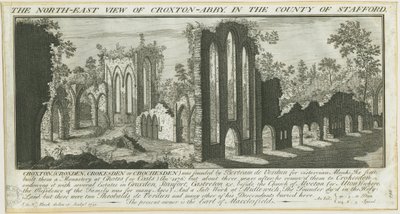 Croxden Abbey: kaiverrus tekijältä Samuel Buck