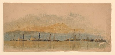 Piirustus, luonnokset. Laivat, n. 1860 tekijältä Samuel Colman