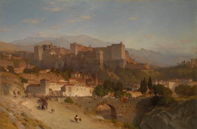 Alhambran kukkula, Granada, 1865. tekijältä Samuel Colman