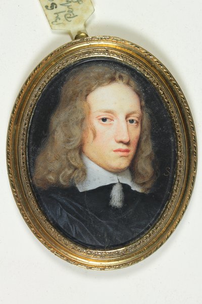 Gentleman in black doublelet (akvarelli vellum) tekijältä Samuel Cooper