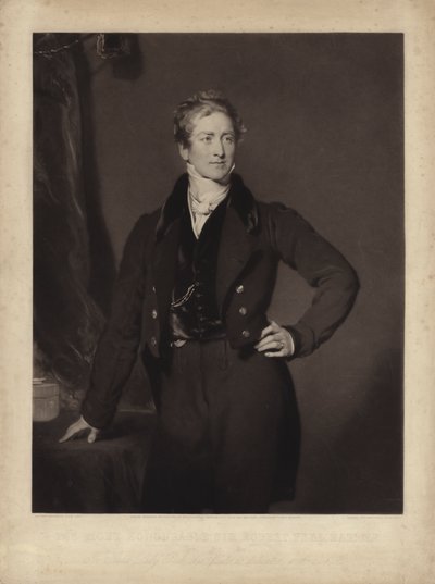 Sir Robert Peel, englantilainen konservatiivipoliitikko ja pääministeri (kaiverrus). tekijältä Samuel Cousins