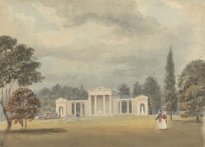 Seurakunnan kirkko, edestä ja osittainen oikea näkymä, Ayot St. Lawrence, Hertfordshire tekijältä Samuel Davis