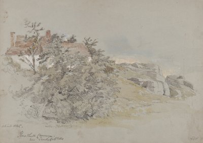 Rusthall Common, lähellä Tunbridge Wellsia, noin 1845 (lyijykynä, wc ja guassi paperille). tekijältä Samuel Gillespie Prout