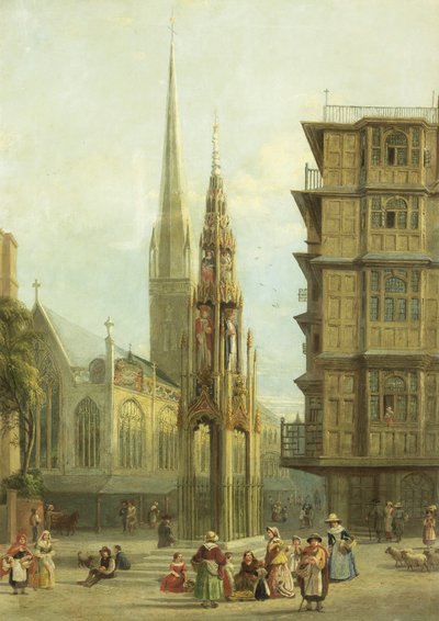 Bristol High Cross (öljy kankaalle) tekijältä Samuel Griffiths Tovey